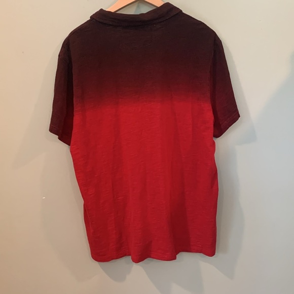 Guess Red Gradient Ombré Short Sleeve Polo Shirt Men’s XXL - Picture 5 of 7